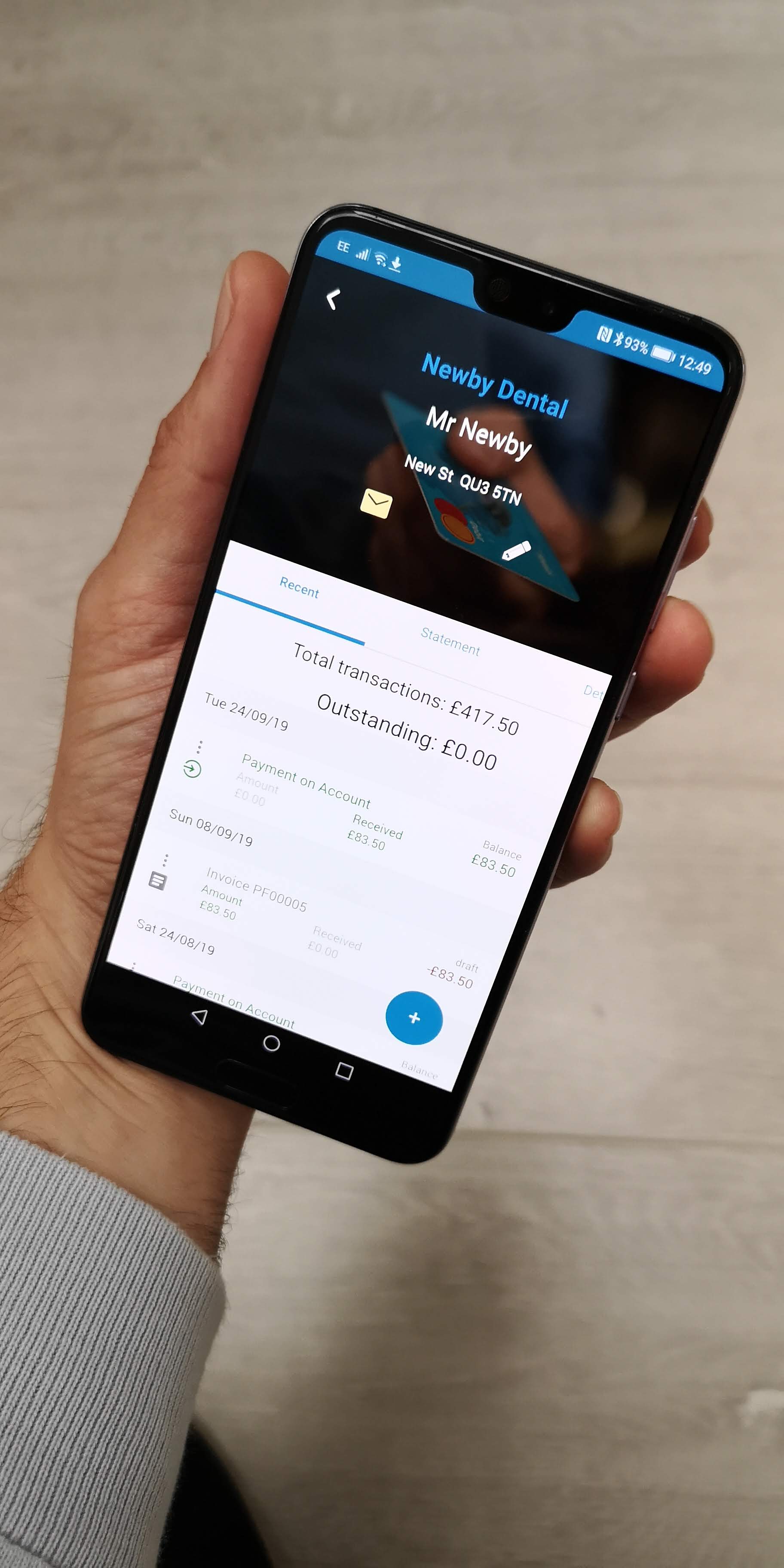 CalCal mobile app on phone