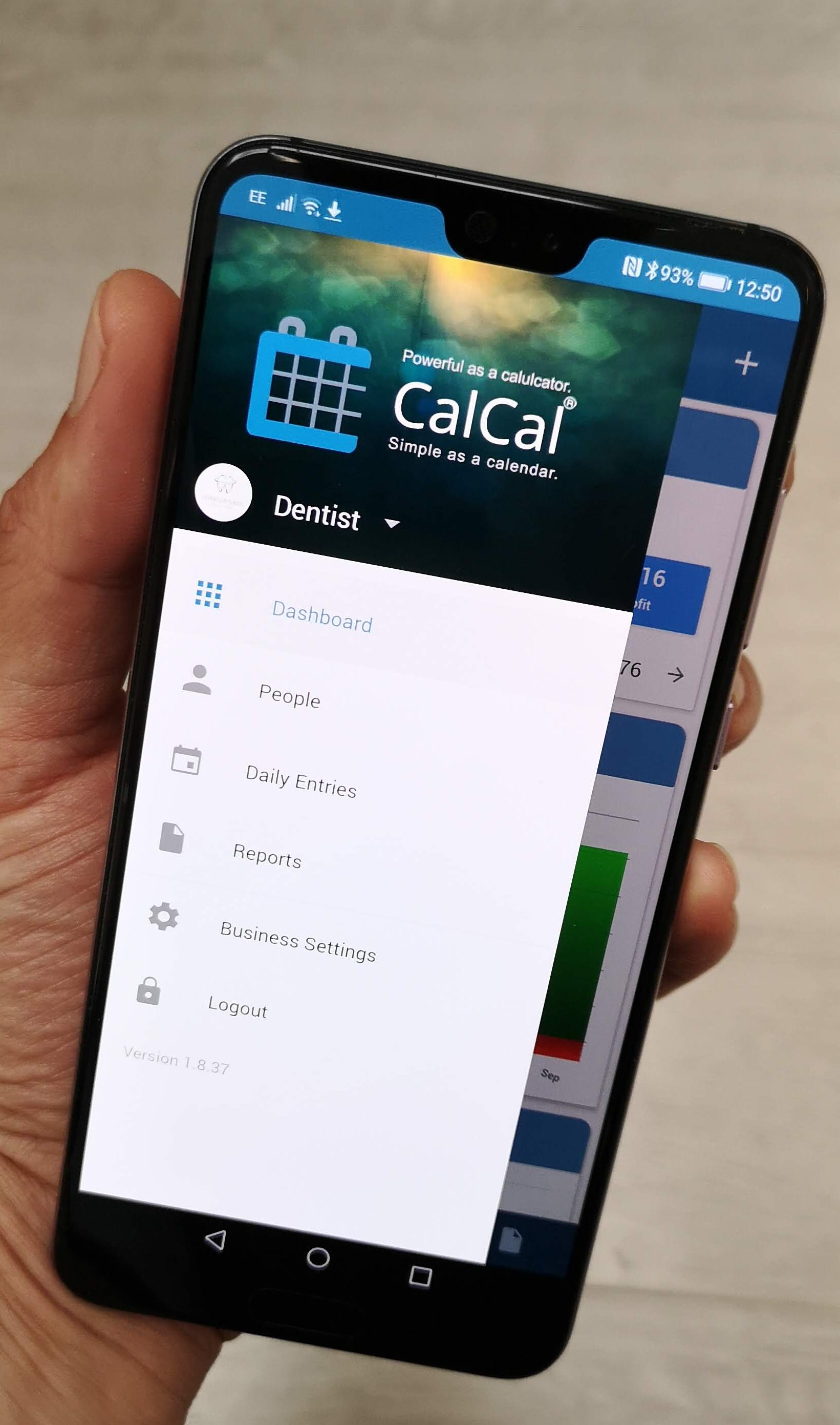 CalCal mobile app screen