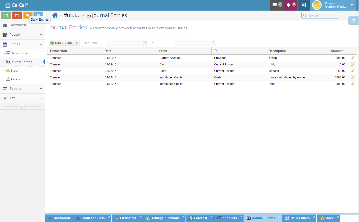 App Layout | CalCal Help